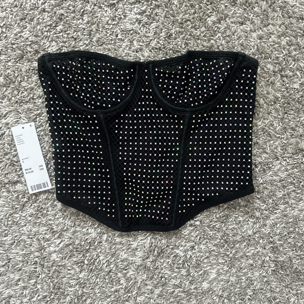Urban outfitters black sparkly corset top- worn for only a few hours